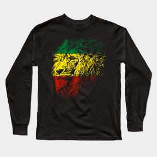 Rasta Lion Reggae Music Vibes Long Sleeve T-Shirt